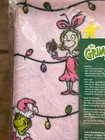 Dr  Seuss Grinch Christmas String Lights Pink Twin Size Cotton Flannel Sheet Set