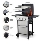 3-burner Propane Gas Bbq Grill W  Side Burner Output Bbq W  Ss Plancha 36900btu