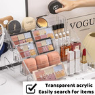 Transparent Storage Box Makeup Organizer Cosmetic Display Case Jewelry Hairpin O