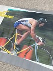 Original Vtg Raleigh Technium Road Bike Advertising Poster 1986 Scott Tinley Tri