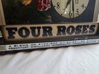 Vintage Four Roses Whiskey Art Deco Lighted Sign Advertising Clock Home Bar Htf