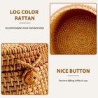 Rattan Tissue Box Toilet  Cover Wicker Decorative Holders With Lid For5708
