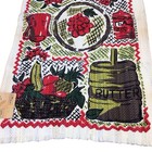 Vintage Rag Throw Rug 45   x24  Fruit Butter Churn Coffee Tea Flowers