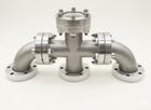 Conflat 2 75 Cf Elbow    4 Way Cross    Borosilicate Viewport High Vacuum