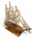Vtg Mayflower Wooden Model Ship Replica