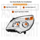 Halogen Headlamps Pair For 2010 2011 2012 2013 2014 2015 Chevy Equinox Gm2502338
