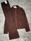 Victoria s Secret Pink Leopard Relay Full Zip Jacket   Flare Leggings Set Xl Nwt