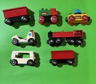 Lot Of Brio Train Vehicles 7 Pcs  Used But Overall Good Condition 