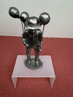 Vintage M  Ricker Pewter Clown With Ballons Figurine 6 5 8  Tall Signed