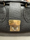 Vtg Schell Black Genuine Cowhide Pebbles Leather Physician Doctors Vet Bag Psu