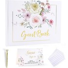 Wedding Guest Book Set W  Golden Pen Table Sign Card 500 Photo Corner Stickers