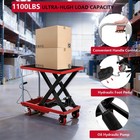 32  Hydraulic Lift Table Cart 1100lbs Capacity  Manual Single Scissor Lift Table