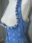 Vtg Bavarian Dirndl Dress Z Vom Tegernsee Blue White Folk Trachten Midi 42 Hook 