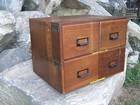 Antique 4 Drawer Oak File Box   Cabinet Postcard W  Metal Tag Wwii United States