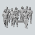 Heavyset Folks X9 1 87 Ho Scale Model Railroad Railway Resin Miniatures