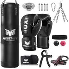 Punching Bag For Adults  4ft Heavy Boxing Bag Set With 12 Oz Gloves For Mma 