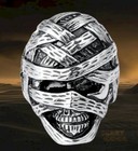 New Mummy Skull Skeleton Horror Mens Gothic Biker Stainless Steel Ring
