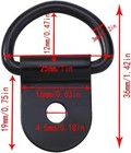 Black D Rings Anchor Lashing Ring  D-ring Tie Downs  Black-18  18 Pcs