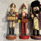 Lot Of 4 Wooden Christmas Nutcracker Wise Man Monkey 15  Vintage King Bundle