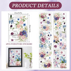 Flower Rub On Transfers For Crafts And Furniture - Wxiben 6 Sheets Retro Floral