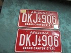 Pair Of 2001 Arizona Maroon Cactus License Plates Dkj-906