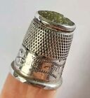1920 Stone Top Thimble Charles Horner Solid Sterling Silver Chester Marked 