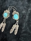 Navajo Sterling Silver Turquoise Dangle Earrings