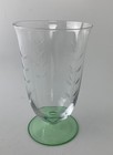 Vintage Iced Tea   Water Drinking Glasses Etched Green Base  Set  Of 4