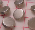 15 Vintage Metal Shank Buttons Large Silver Flat Top 1-1 8   27mm Uneven Finish