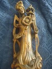 Hand Carved Asian Goddess Wood Statue