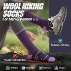  5 Pairs Merino Wool Hiking Medium Purple   Beige   Grey   Black   Dark Grey B