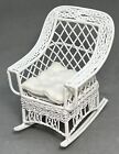 Vintage White Metal Rocking Chair Patio Dollhouse Miniature Furniture Alice Lacy