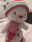 Russ Berrie Plush Musical Toy Doll 14  Snowflake Winter Snowman Felt Hat Scarf
