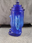 Planters Mr  Peanut Cobalt Blue Glass Cookie Jar 12   