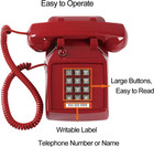 Traditional Red Landline Phone Retro Corded Telephone Visible Ringing Indicator