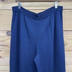 St John Basics Sweater Pants Womens Large Navy Blue Pleated Santana Knit B11