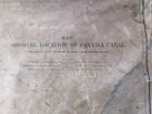Antique Oliver B  Harden 1905 Panama Canal Cloth Map Nat Geo 36 x25 