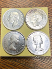1951 1952 1954 1955 Canada Silver Dollars Au bu   4 Coins 