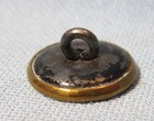 Antique French Fop Button Molded   Cut Metal Brass Copper