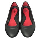 Crocs Womens 8 Black Lina Iconic Comfort Casual Ballet Flats Slip-on Almond Toe 