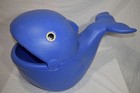 Vintage Rubbermaid Blue Whale Toy Box Storage Chest Hamper Guc