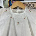 Vintage Toddler Girl Cotton Embroidered Flower Sheer Frock Dress 12-18m Handmade