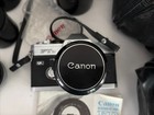 Vintage Canon Ftb-ql 35mm Slr Film Camera W 3 Lens  Flash  Cases   Instructions