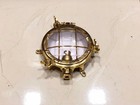 Set Of 2 Brass Nautical Porthole Wall Lights Marine Bulkhead Cage Sconce Coastal