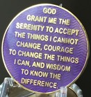 1 Year Aa Medallion Purple Gold Plated Alcoholics Anonymous Sobriety Chip Coin 