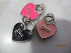 Dior 3 Zip Pull Pink  Black   Charm 15 Mm  Silver Tone   Metal So Pretty Lot 3