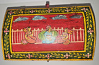 Indian Hand Painted Red Box Rajasthani Style Mulitiple Compartments Wood  Vtg F