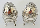 Pair Antique Solid Silver Persian Middle Eastern Salt   Pepper Shakers 166 9g