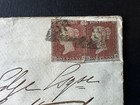 Gb Qv 1853 1d Penny Red Cover Dublin Diamond 186 Numeral Cancels Arklow B s