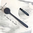 Soft Silicone Back Scrubber Shower Body Brush With Long Handle For Men Women  Gy